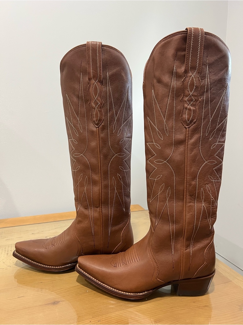Tecovas The Loretta   saddle Western Leather Heeled Boots Brown US 6
